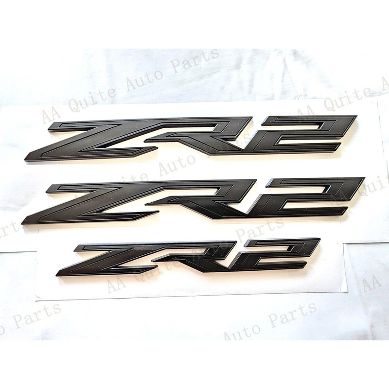 3Pcs Fender Rear ZR2 Emblem 3D Badge Nameplate Letter Decal
