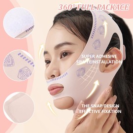 IKOPFLN V Gesichtsmasken,Gesichtsmasken Wiederverwendbare V-Linienmask,für Doppelkinn und schl affe Gesichtshaut