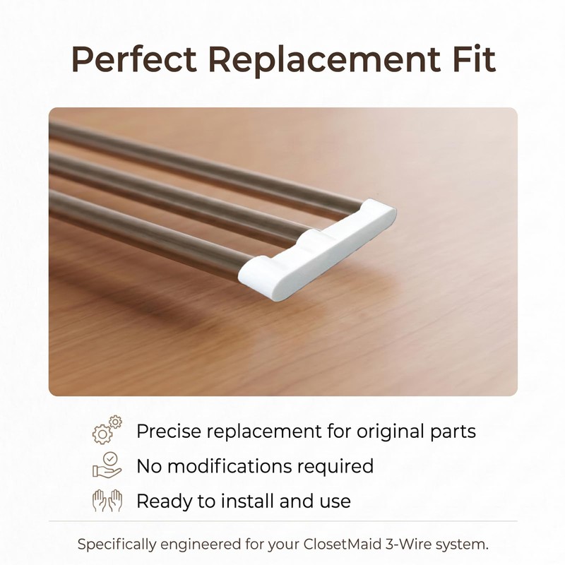End Cap Replacement Compatible with Rubbermaid FreeSlide Protector, Durable Plastic
