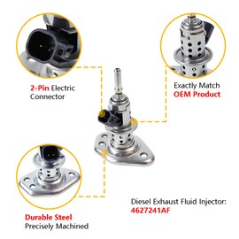 Diesel Exhaust Fluid DEF Injector, Emission Fluid Injection Nozzle | Fit for Ram 2500 3500 4500 5500 6.7L 2013-2022, Ford F250 F350 F450 F550 Super Duty 6.7L 2017-2019 | OE# FC445J281AC, 04627241AF
