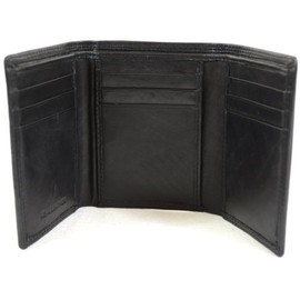 Men's Soft Leather Tri-Fold Wallet (Black)