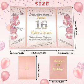 Wjytddpu Sweet 16 Birthday Decorations,Rose Gold 16th Happy Birthday Alternative Signature Guest Book 18" x 12",16th Years Old Birthday Gifts for Girls,16th Birthday Party Decorations Supplies