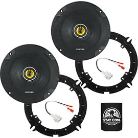 KICKER Speakers 6.5 inch for Kia K5 2021 Upgrade Kit - Pair of CS Series with Adapters and Harness, Coaxial 6 1/2 Car Audio Front or Rear Door Speaker CSC65, 46CSC654