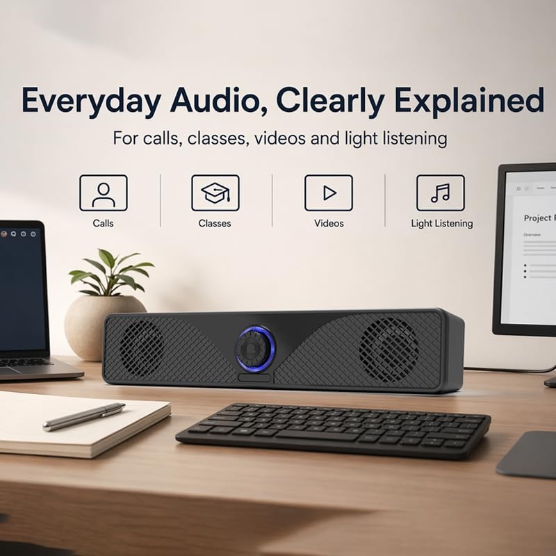 BRYNCO Computer Speakers for Desktop Monitor, USB Powered Wired PC