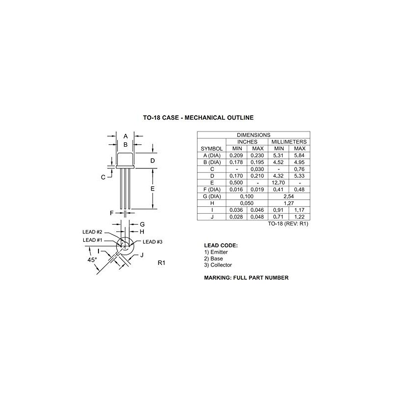 2pcs Robojax 2N2222 NPN Transistor Metal can TO-18