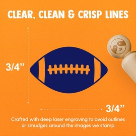 Football Sport Rubber Stamp for Stamping Crafting Planners - 3/4 Inch Small