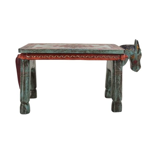 15" Decorative Hand Painted Wooden Horse Table | Wooden Table