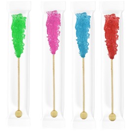 Fruidles Cherry Rock Candy Lollipops Pops Candy Suckers, Variety Flavor and Color Assortment, 5.5" (12-Pack)