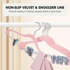 Ulimart 24-Pack Blush Pink Velvet Hangers,Pants Hangers with Clips Adjustable,Felt