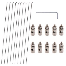 10PCs Steel Z Push Rods 1.2 x 140mm and 10PCs Adjustable Pushrod Connector Linkage Stopper 1.3mm DIY Parts for RC Airplane Model Aircraft Boat