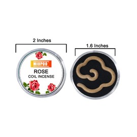 Miupoo Rose Coil Incense, Each Cloud Shaped Coil Incense Comes with A Outdoor travel Portable Incense Rack, Pack of 20 Pieces Rose Incense Coils, One Coil Incense Burn for Approxi Aroma 1 Hour.