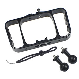 CS PRIORITY Aluminum Handheld Stabilizer Bracket Dual Handle Grip FlashLight Tray Diving Underwater Compatible with HERO 13 12 11 10 9 8 Camera (Black)