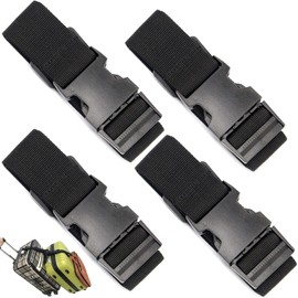 4Pack Luggage Straps Add A Bag Luggage Strap to Connect Two Suitcases, Adjustable Luggage Belt Connector for Carry On, Travel Attachment Accessories for Connect Your 3 Luggages, Black