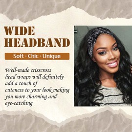 STGDAK Boho Bandana Headband For Women Wide Headbands Knotted Turban Head Wraps Cute Head Scarf Hairband Paisley Fashion Hair Wrap Turban Bands Workout Bandana Hair Accessories For Women 4 Pack