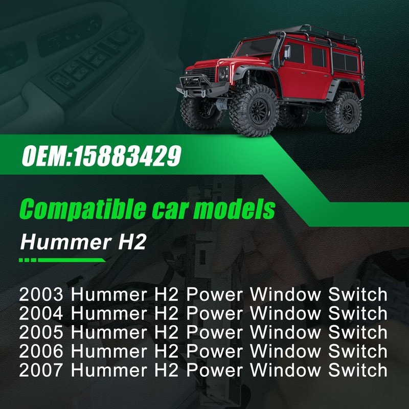 KUTTOLE Driver Power Window Switch & Bezel w/Folding Mirrors for