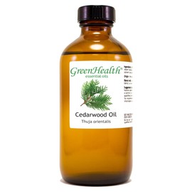 Cedarwood Essential Oil – 8 fl oz (237 ml) Glass Bottle w/Cap – 100% Pure Essential Oil – GreenHealth