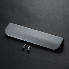 MATOOYA Finger Edge Pulls for Cabinets, Hidden Drawer Pulls - Flat Cabinet Pulls for Easy Installation - Cabinet Handles Modern Aluminum Alloy Kitchen Furniture Upgrade (2, Grey, 150mm/5.91inch)