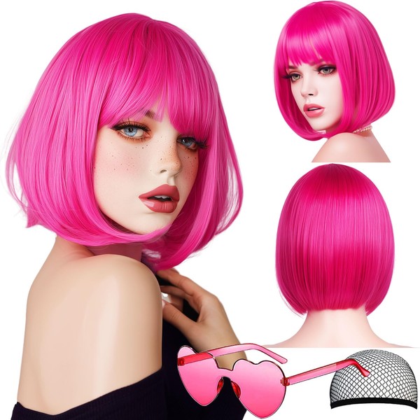 VCAY Bob Wig, 12 Inch Short Bob Cosplay Wig, Heat