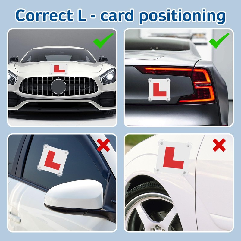 2 Pack Magnetic L Plates for Car, Fully Magnetic Learner