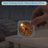 Vicloon Analoger Mini Wecker, Analog Wecker mit Nachtlicht, Schlummerfunktion,geräuschlos,Tragbarer Wecker