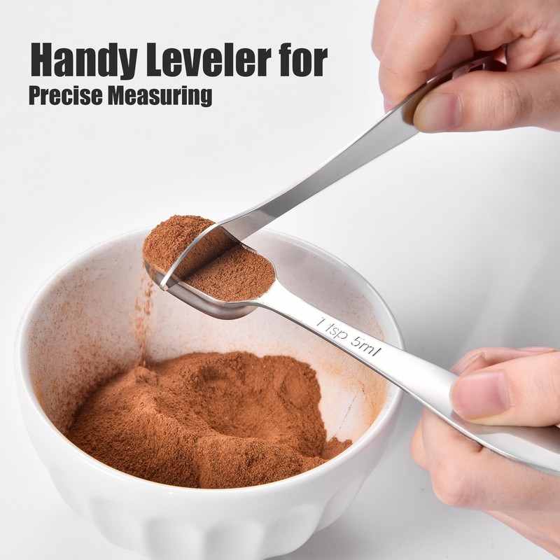 18/8 Stainless Steel Measuring Spoons: Doosu Heavy Duty Rectangular Spoon