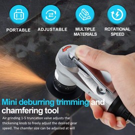 Abizarch Mini Pneumatic Chamfering Machine 30000 RPM Portable Air Beveling Machine with 1/4 Inch Air Inlet Handheld 45° Mini Chamfering Machine Air Tools with Blades for Beveling Deburring ZHAZHAMO