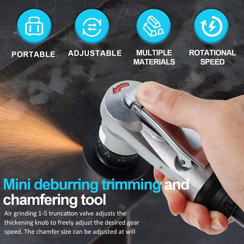 Abizarch Mini Pneumatic Chamfering Machine 30000 RPM Portable Air Beveling