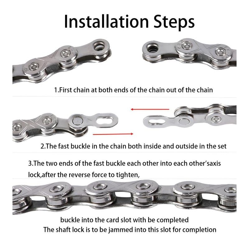 Runseaway 6 Pairs 11 Speed Steel Bike Chain Link, Reusable
