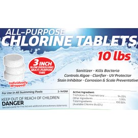 SpaChoice 2-1410M Swimming Pool Chlorine Tablets 3 Inch, 10-Pounds