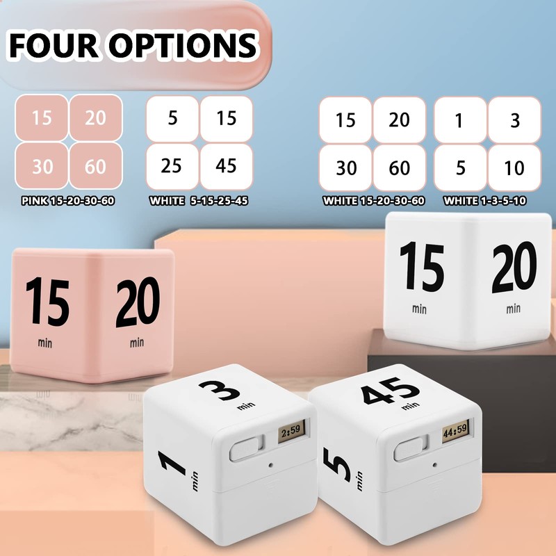 Cube Timer, Time Management and Countdown Settings with Gravity Sensor