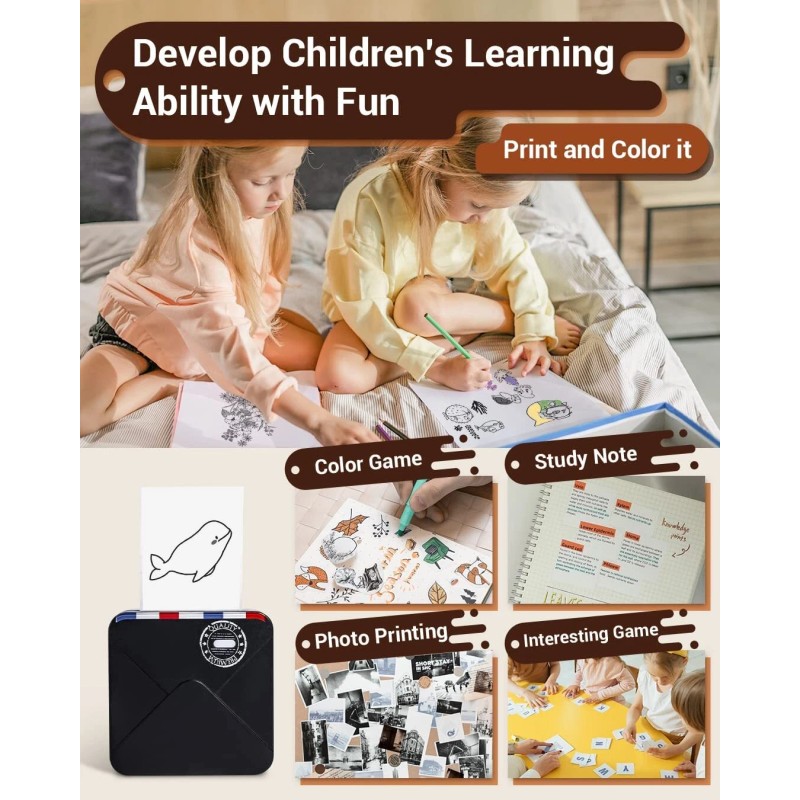 Phomemo M02S Bluetooth Pocket Thermal Printer 300dpi Portable Handheld Inkless