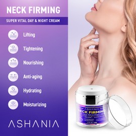 Ashania Korean Neck Firming Cream For Deep Neck Wrinkles, Loose Skin & Neckline Care – Peptide & Adenosine Tightening Cream with Hyaluronic Acid - Made in Korea 1.7 fl oz