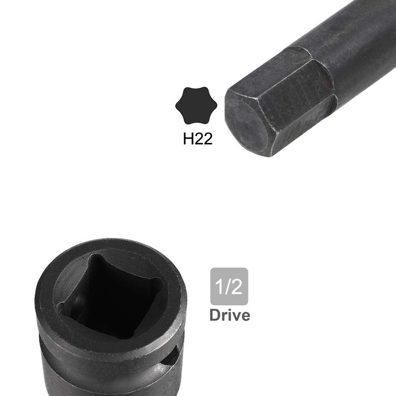 sourcing map 1/2" Drive x H22 (22mm) Impact Hex Bit