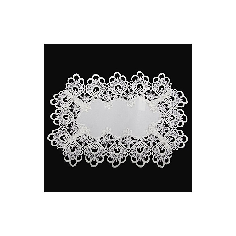 Emma Barclay Lucinda Embroidered Tray Cloth in Cream - 12x18