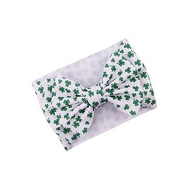 JustMyDress St. Patrick's Baby Headband Turban Knotted Hair Bow Band Shamrock Print JHSP09 (Turban-T1)