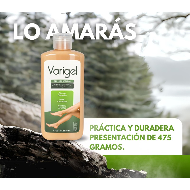 Varigel 475gr – Gel para piernas Cansadas e Hinchazón |