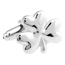 MRCUFF 3 Three Leaf Clover Shamrock Irish Ireland Pair Cufflinks in a Presentation Gift Box & Polishing Cloth