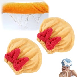 Genérico Efficient Hair Towel Wrap for Women, New Super Absorbent Hair Towel Wrap for Wet Hair, Kids Hair Towel Wrap for Little Girls (2*Yellow)