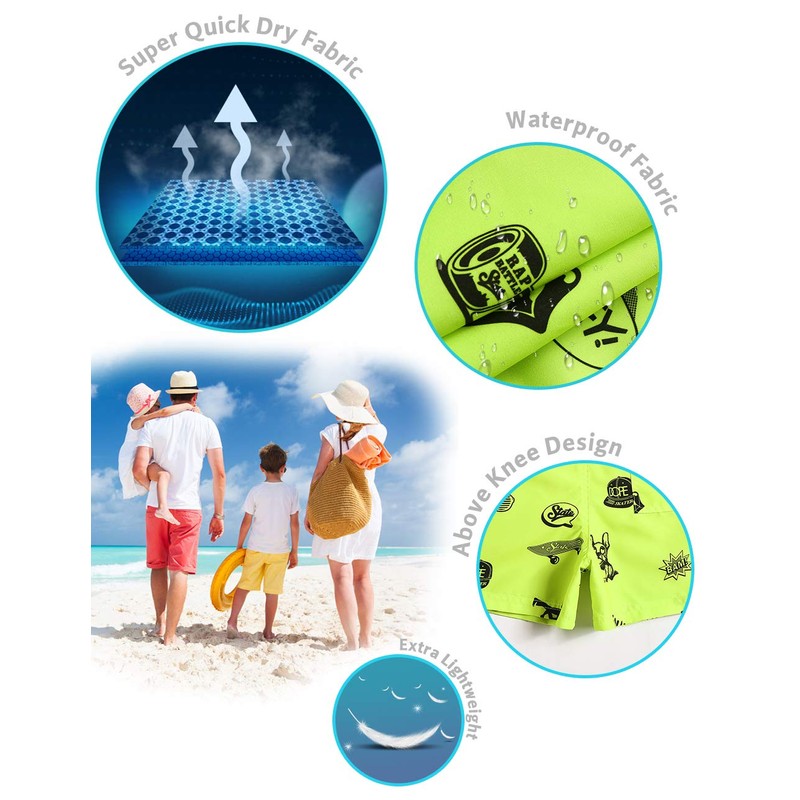 MaaMgic Small Boy’s Swimming Shorts, Quick Drying Board Shorts with