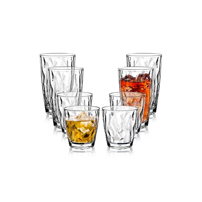 Top-spring - Juego de 8 vasos de plástico irrompibles de