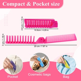 Foldable Hair Combs In Bulk, Individually Wrapped Multicolour Folding Comb, Women Men Pocket Size Double Headed Mini Hair Brush Styling Tool for Travel Hotel Homeless Shelter Charity Church(25 Pack)