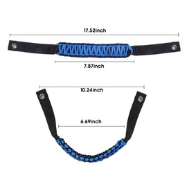 BESTAOO - Tiradores de barra enrollable para Ford Bronco Accesorios 2021, 2022, 2023, 2024, 2 puertas, 4 puertas, paquete de 4 (azul)