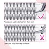Cluster Eyelashes, Individual, 10 Roots, 0.07mm C-curl, 10mm, Medium Length,