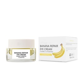 Grospe Banana Bright Eye Cream, Anti Aging Eye Cream with Squalane Dark Circle Under Eye Cream for Puffiness & Bags Moisturizing Firming & Wrinkle Repair Eye Treatment for Women & Men - 0.71 Fl Oz