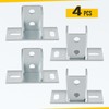 4 Pack Post Base for 1-5/8" Single Strut Channel, Ground
