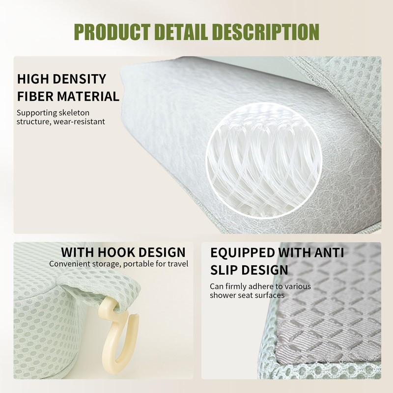Gwremzlox Shower Seat Cushion,Thickened Shower Chair Cushion 4D Air Fiber