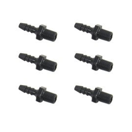 Fachmann 6PCS Plastic Hose Barb Fitting, Male Thread connector pipe fitting (3/16" Barb x 1/8" NPT Male)