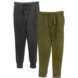 BROOKLYN VERTICAL 2-Pack Boys French Terry Joggers Pant|Soft Comfortable Cotton,Drawstring Pull,Pockets| Small-XL (as1, Numeric, Pack D, 14/16)