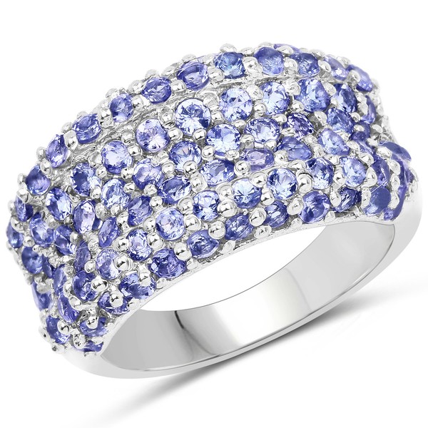Bonyak Jewelry Genuine Round Tanzanite Ring in Sterling Silver -