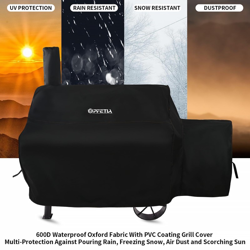 UPFETIA Grill Cover for Oklahoma Joe's Longhorn Offset Smoker, Heavy